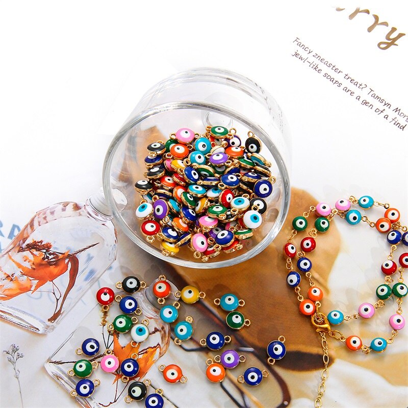 Set 10 mắt treo trang sức 6mm 8mm bằng hợp kim