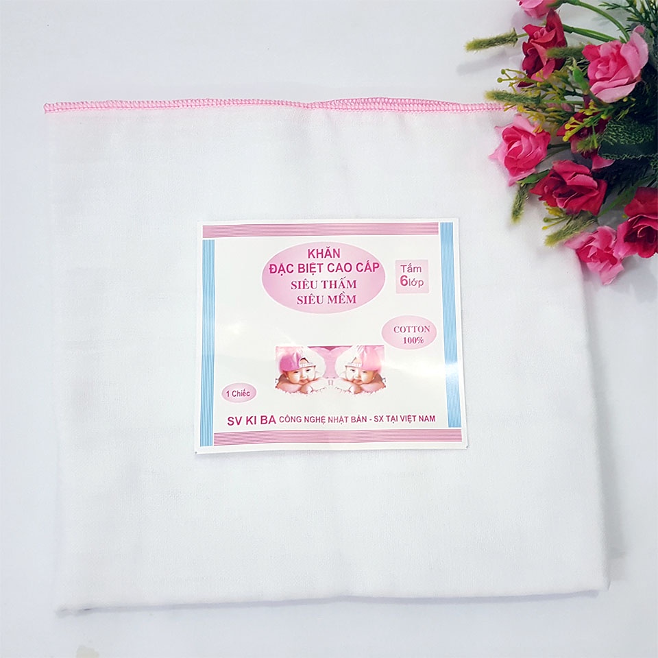 Khăn Tắm Cho Bé, Khăn Sữa Nhật 6 Lớp Vải Xô Mềm Mại Cho Bé Sơ Sinh