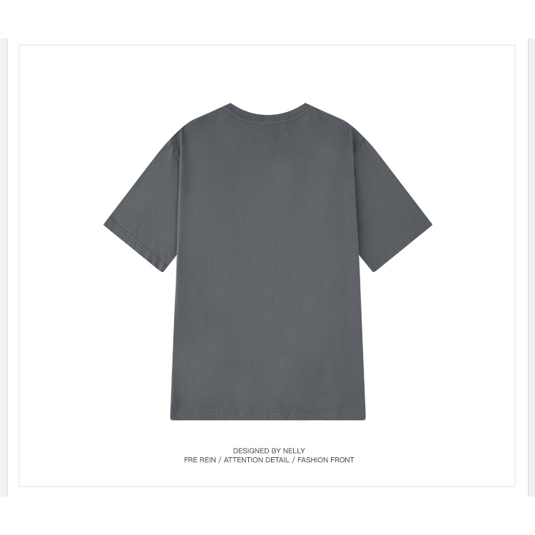 Áo phông Nelly Heybig ngắn tay trơn màu xám đậm