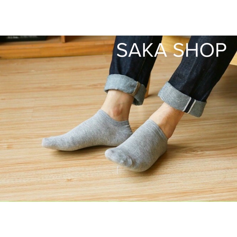 Tất vớ nam nữ trơn màu SaKa Shop cotton mỏng phong cách ulzzang
