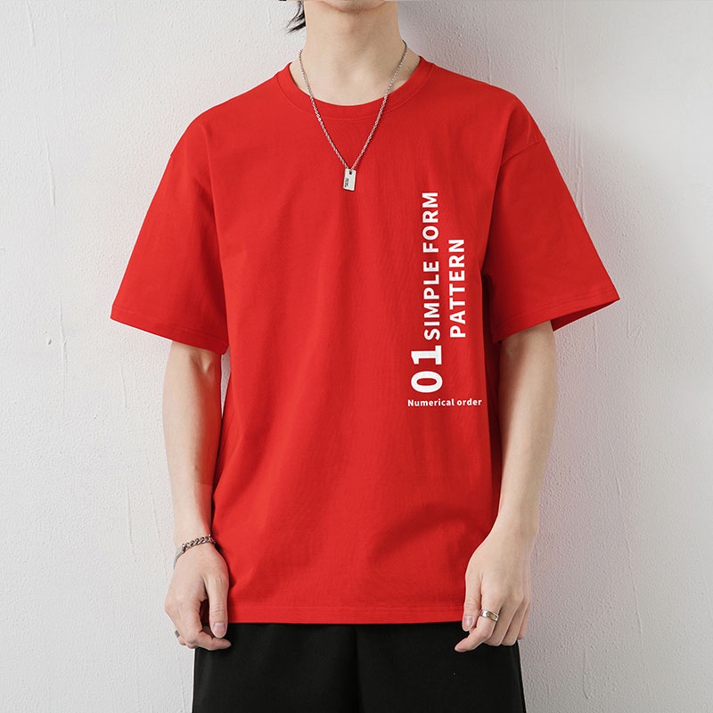 Áo Thun Cotton Ngắn Tay Dáng Rộng Thời Trang Hàn Quốc Dành Cho Nam