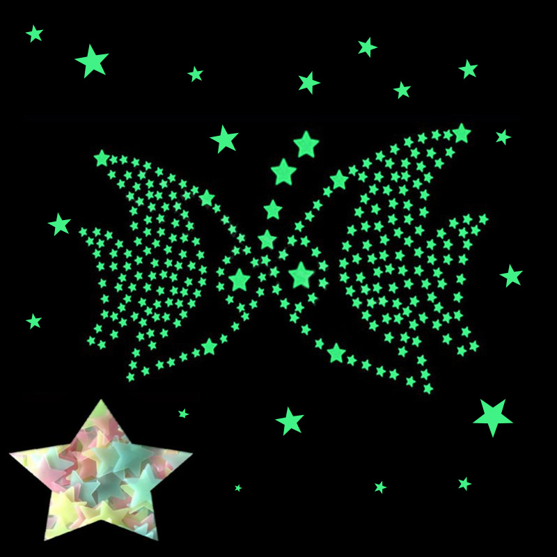 100 Ngôi Sao 3d Dạ Quang Tự Làm Trang Trí Phòng Ngủ Cho Bé