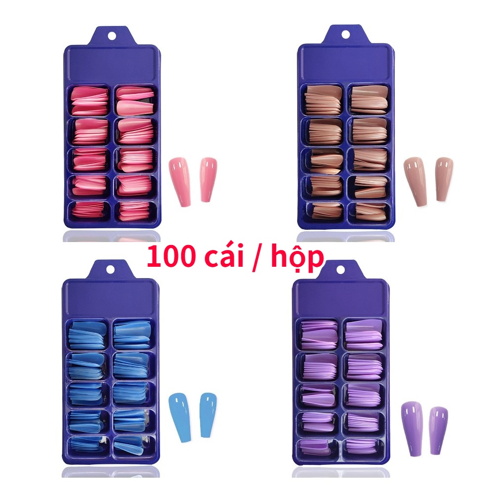 Set 100 Móng Tay Giả Màu Sắc Nhã Nhặn Dùng Để Trang Trí Nghệ Thuật Làm Đẹp