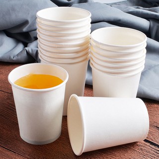 50 Ly Giấy Trắng Trơn 9oz – 250ml Có Nắp | Ly giấy uống nước | Ly giấy size nhỏ | Ly giấy cafe | Cốc giấy