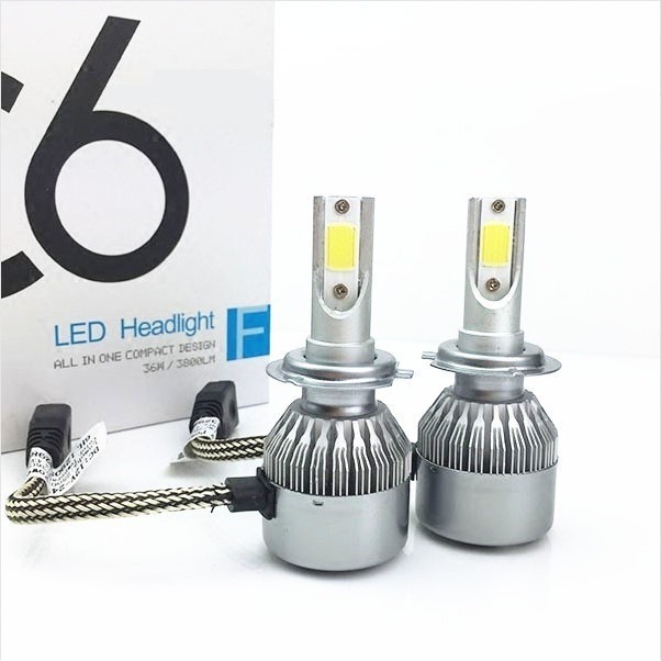 C6 COB CREE LED Car Headlight Bulb Hi-Lo Beam 72W 7600lm 6000K Auto Headlamp