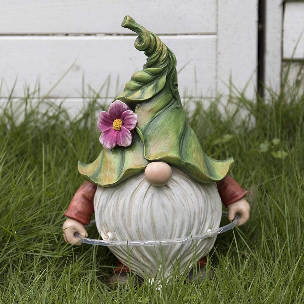 JARRED Đèn LED Năng Lượng Mặt Trời Hình Tượng Gnome Trang Trí Giáng Sinh