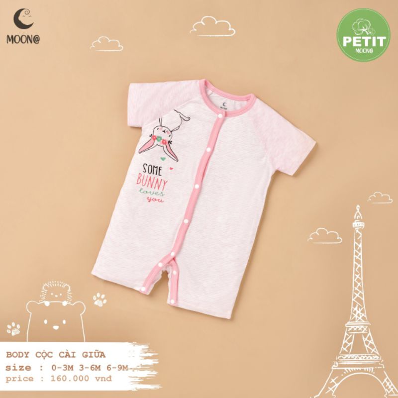 Moon - Body cộc vải petit mềm mát cho bé 0-9m (3-9kg)