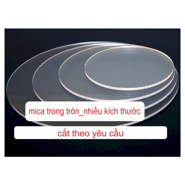 10 miếng Mica trong 2li cắt tròn nhiều kích thước