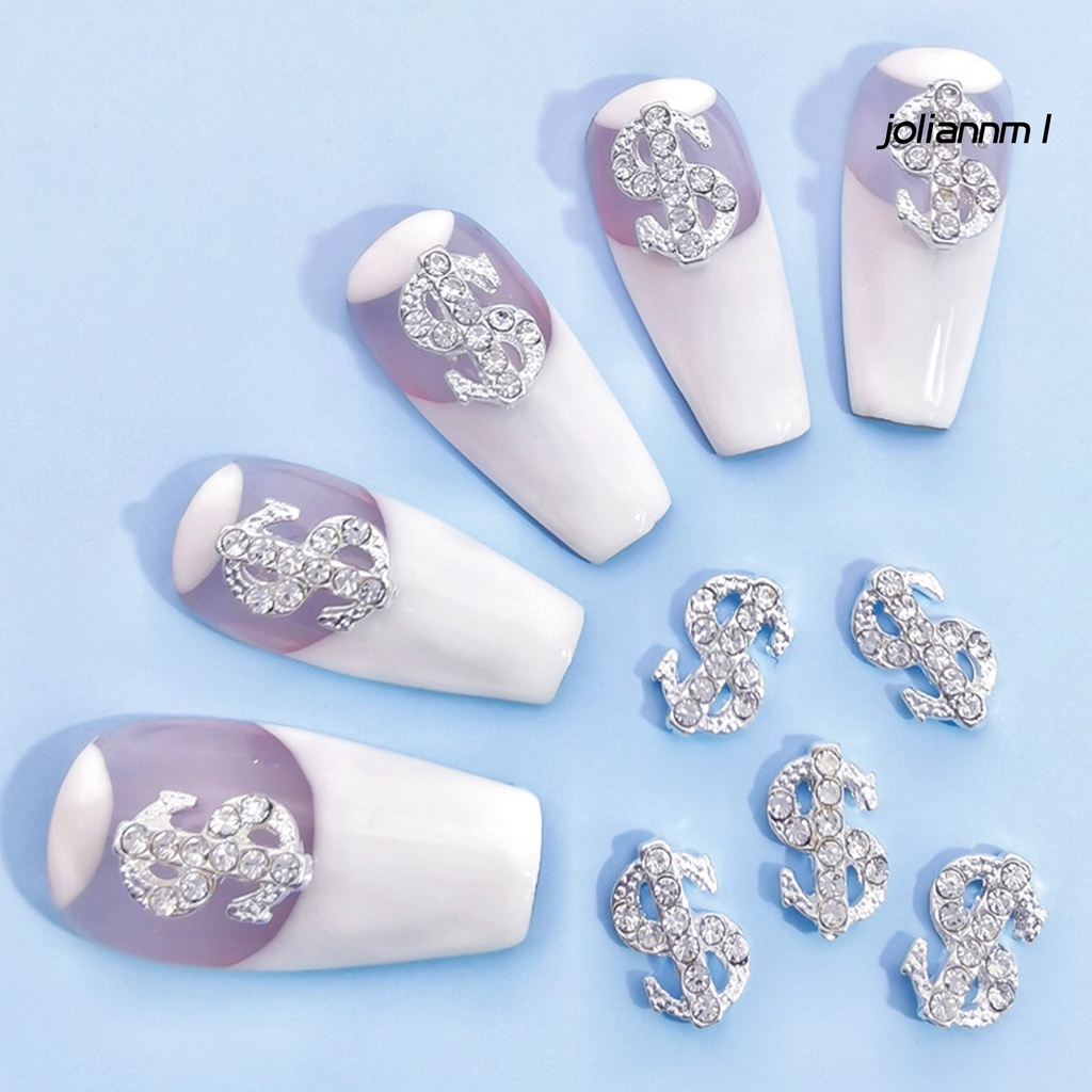 Túi 10 đá đính trang trí móng tay DIY bằng hợp kim 3D độc đáo