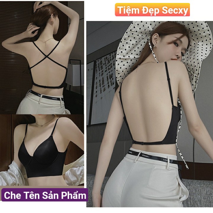 Áo Bra Mặc Áo Hở Lưng Áo Lót Mặc Váy Chữ U 2 Dây Có Gọng Mút Mảnh Nâng Ngực Gợi Cảm Co Giãn