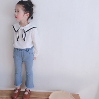 Quần bò jean dài ống loe cho bé gái