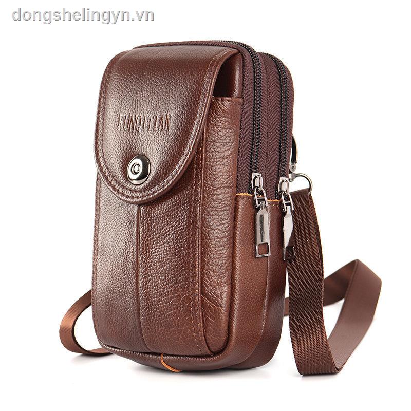 Túi da bò đựng điện thoại đeo thắt lưng tiện lợi đa năng dành cho nam