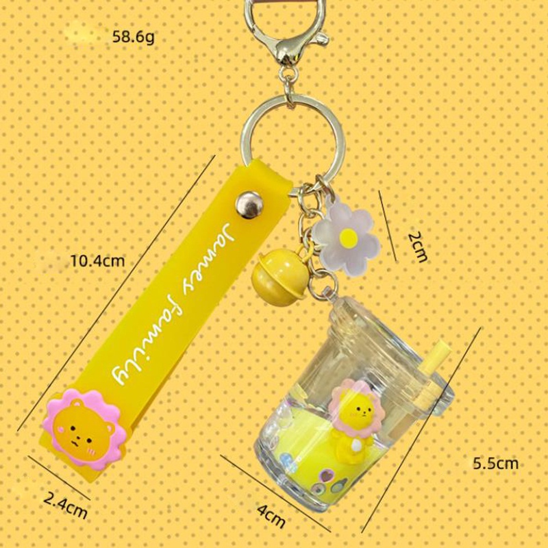 Móc Khóa Hình Ly Trà Sữa Hoạt Hình Đáng Yêu