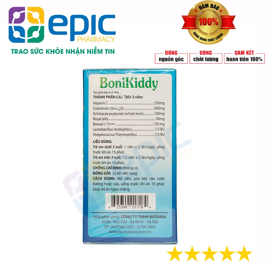 Bonikiddy - Viên Uống Nâng Cao Sức Đề Kháng Cho Trẻ (Hộp 60 Viên Mua 6 tặng 1 )