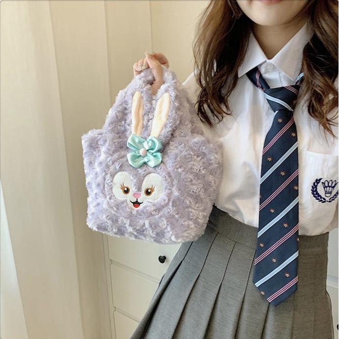 Túi xách tay vải bông dây kéo họa tiết hoạt hình dễ thương, Túi vải bông LinaBell/Stella Lou đáng yêu _ TingTing