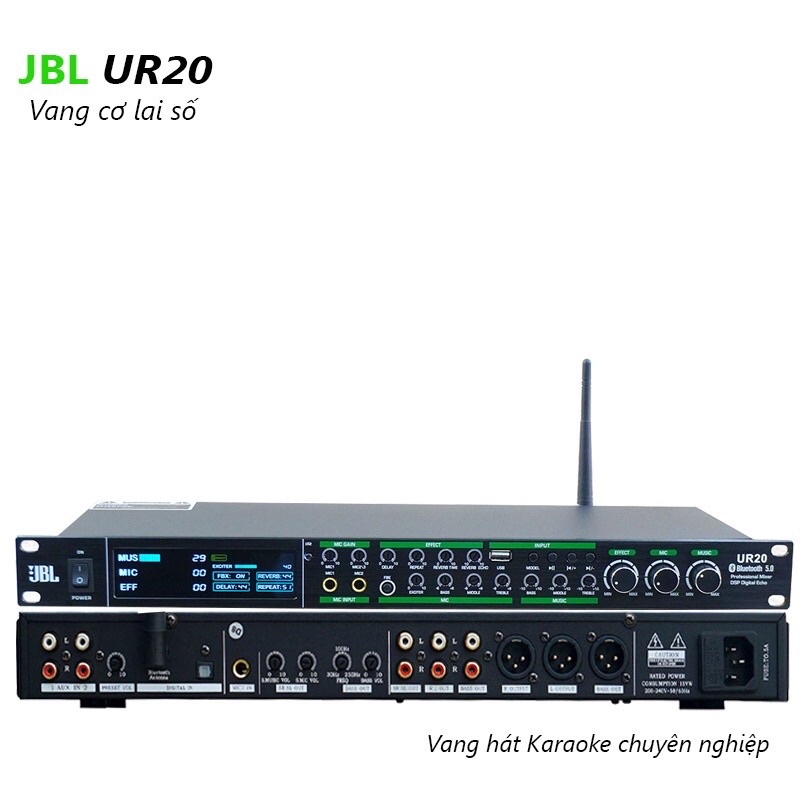 Vang cơ lai số cao cấp JBL UR20 (Hàng nhập khẩu loại 1 xịn, chuyên dùng cho gia đình, chống hú tốt, karaoke Reverd hay)