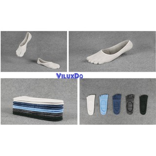 Vớ lười Nam, Tất Nam xỏ 5 ngón lười viluxdo đi giày lười có đệm cao su chống trượt gót chân