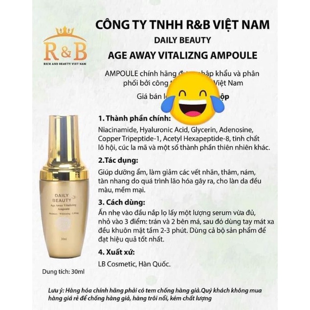 Serum dưỡng da chống lão hoá Daily Beauty Age Away Vitalizing Ampoule | BigBuy360 - bigbuy360.vn