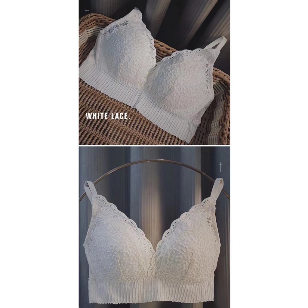 Áo lót Mỏng Không Gọng Thêu Họa Tiết Lưng Phong Cách Retro Pháp | BigBuy360 - bigbuy360.vn