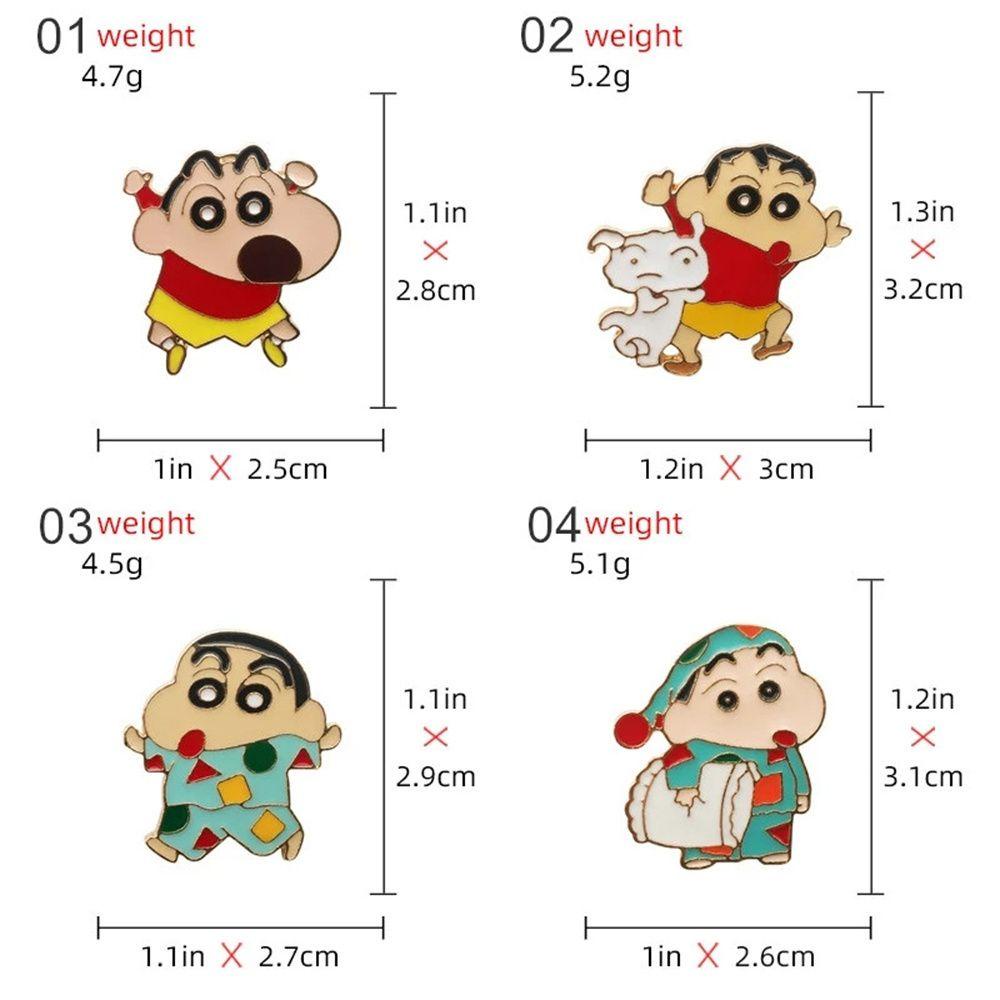 Ghim Cài Áo Bằng Kim Loại Tráng Men Hình Cậu Bé Bút Chì Dùng Hóa Trang