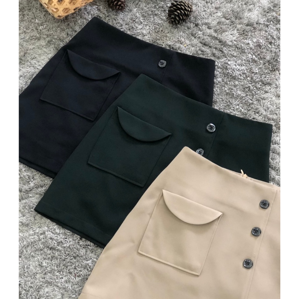 Chân váy chữ A, túi có nắp, 3 cúc, thiết kế cao cấp TK FASHION - CVK212