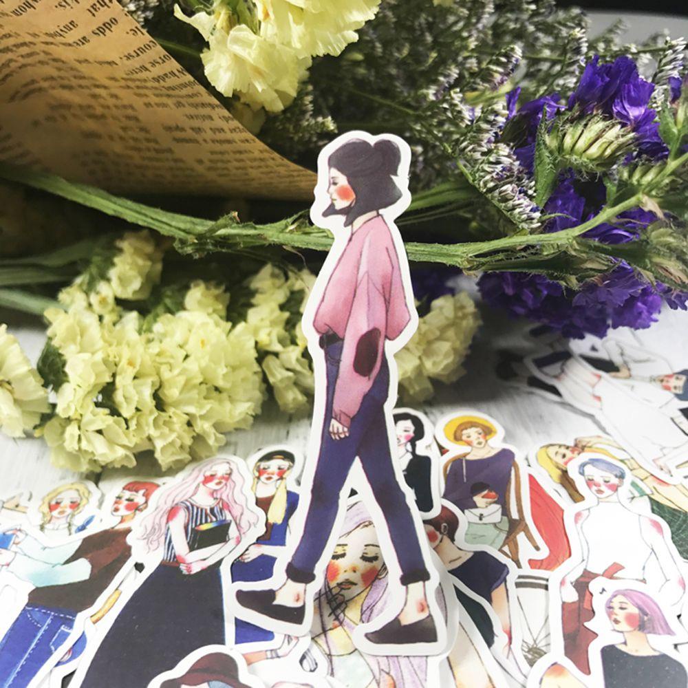 Bộ 100 / 171 Sticker Dán Trang Trí Album Ảnh DIY Hình Cô Gái Mori