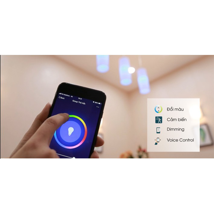 Đèn LED ốp trần thông minh điều khiển bằng Bluetooth Rạng Đông