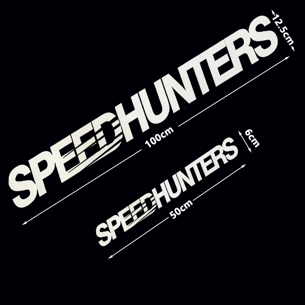 Decal Vinyl In Chữ Speed Hunters Dán Kính Chắn Gió Xe Hơi