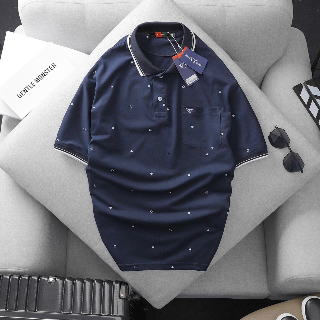 Combo 3 Áo Polo Nam Trung Niên Họa Tiết Thưa Có Cổ Chất Liệu Cotton Thấm Hút Mồ Hôi - Việt Trinh