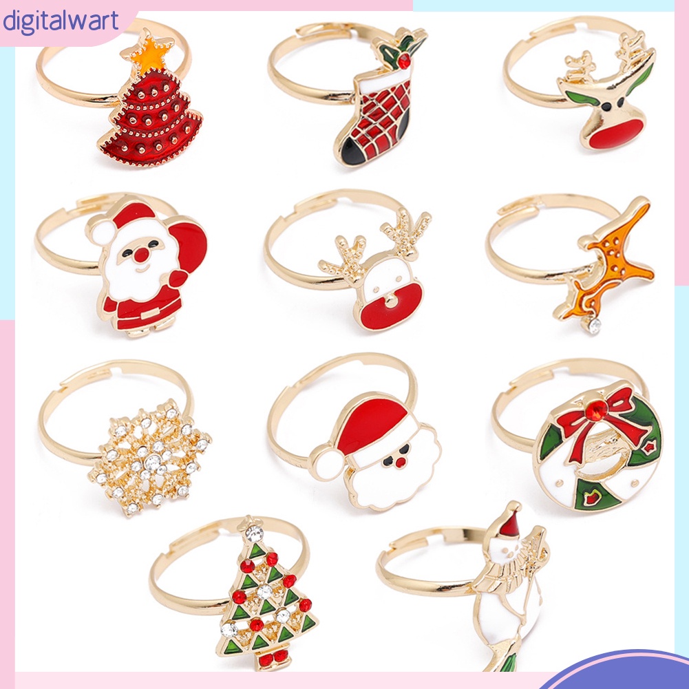 Nhẫn Hợp Kim Họa Tiết Chủ Đề Giáng Sinh Xinh Xắn Cho Nữ
