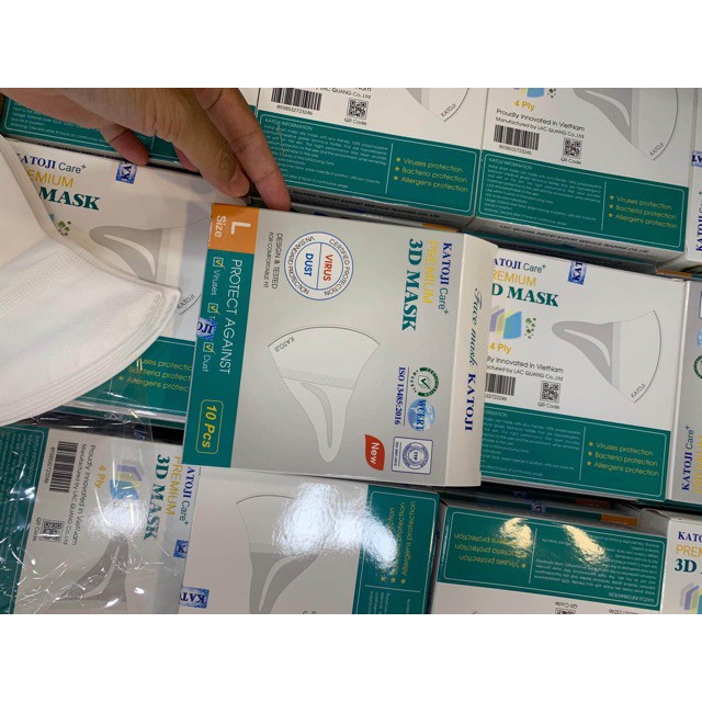 𝐊𝐇𝐀̂̉𝐔 𝐓𝐑𝐀𝐍𝐆 𝟑𝐃 𝐌𝐀𝐒𝐊 𝐗𝐔𝐀̂́𝐓 𝐗𝐈̣𝐍 KATOJI PREMIUM [hộp 10cái 4lớp] | BigBuy360 - bigbuy360.vn