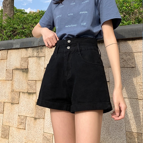 Quần Short Denim Ống Rộng Phong Cách Hàn Quốc Thời Trang Mùa Hè Dành Cho Nữ
