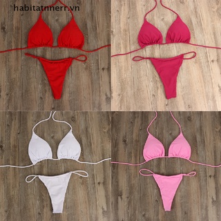 Bộ Đồ Bơi Bikini Lọt Khe Màu Trơn Quyến Rũ Dành Cho Nữ