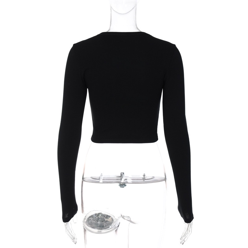 Áo Tay Dài Cổ Tròn In Chữ Thời Trang Đường Phố Cá Tính Cho Nữ