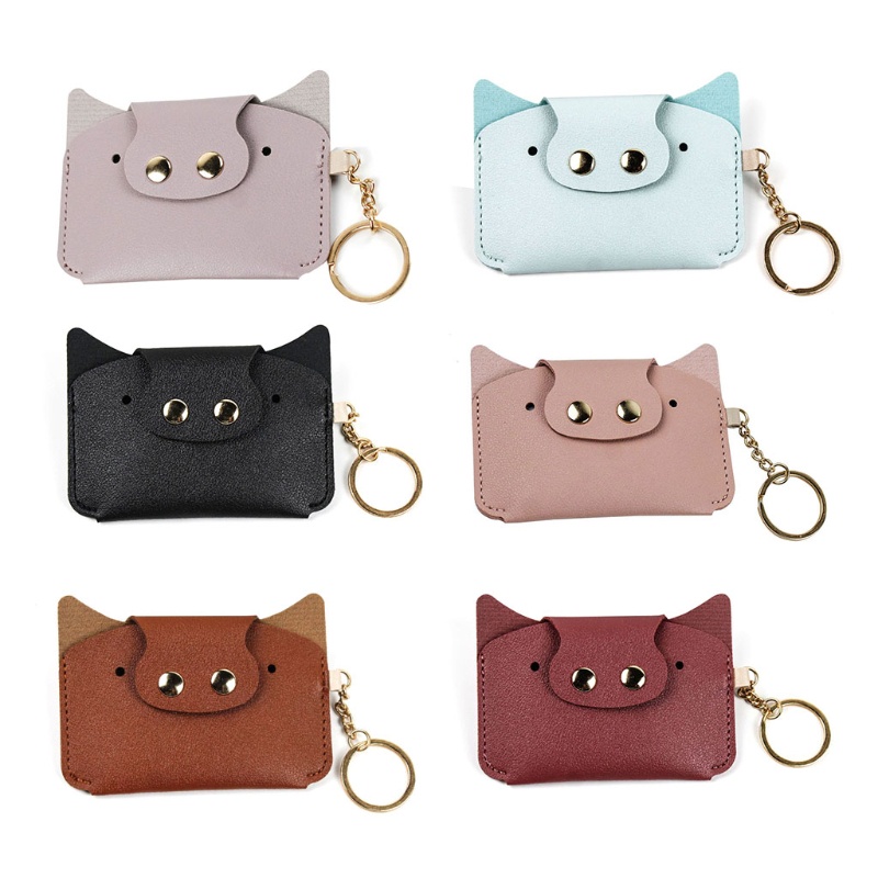 Ví Đựng Tiền Xu Bằng Da PU Hình Heo Con Dễ Thương Cho Nam Và Nữ