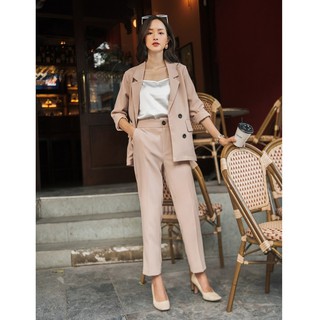 [ HÀNG CÓ SẴN ]Set vest nữ Lauriel blazer nữ phong cách cơ bản trẻ trung năng động (Áo vest + Quần âu)