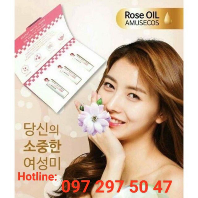 Gel Se Khít Làm Hồng Vùng Kín * AMUSECOS SECRET WHITE CREAM ROSE OIL*