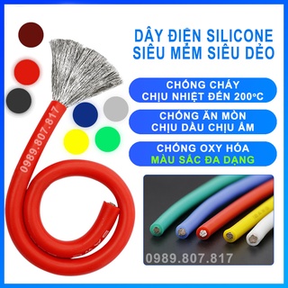[HCM] - Combo 10 mét dây điện Silicon AWG Siêu Dẻo Siêu Mềm chống cháy chịu nhiệt đến 200độ cho RC Led RGB Pin Lipo Accu