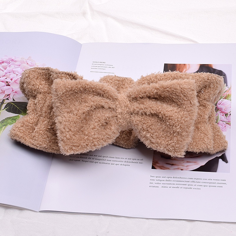 Băng đô vải nhung đính nơ màu trơn phong cách hàn quốc thời trang thu đông cho nữ