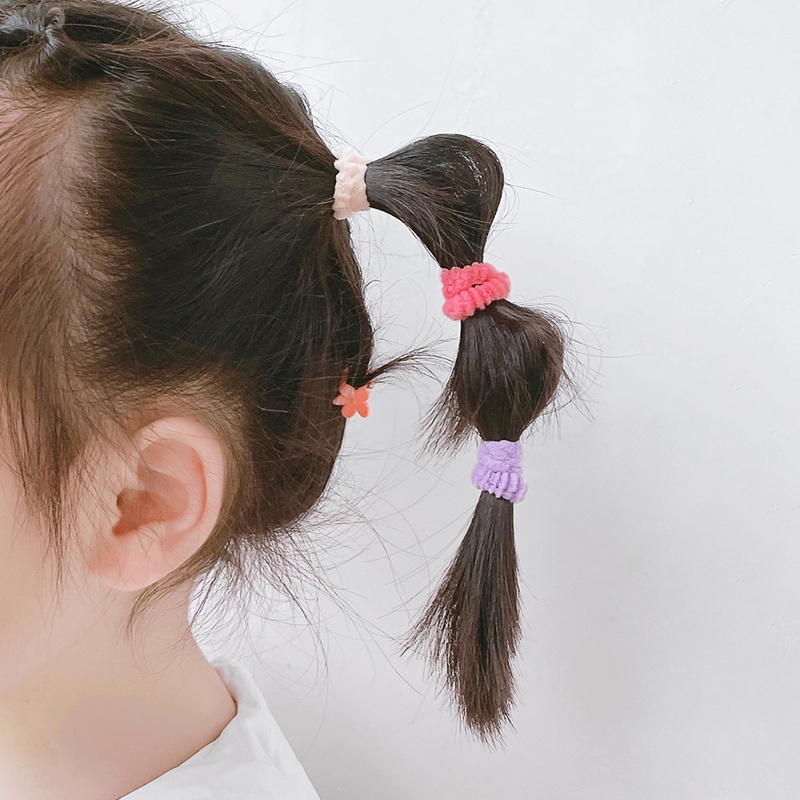 Bộ 100 Dây Thun Cột Tóc Nhiều Màu Sắc Dễ Thương