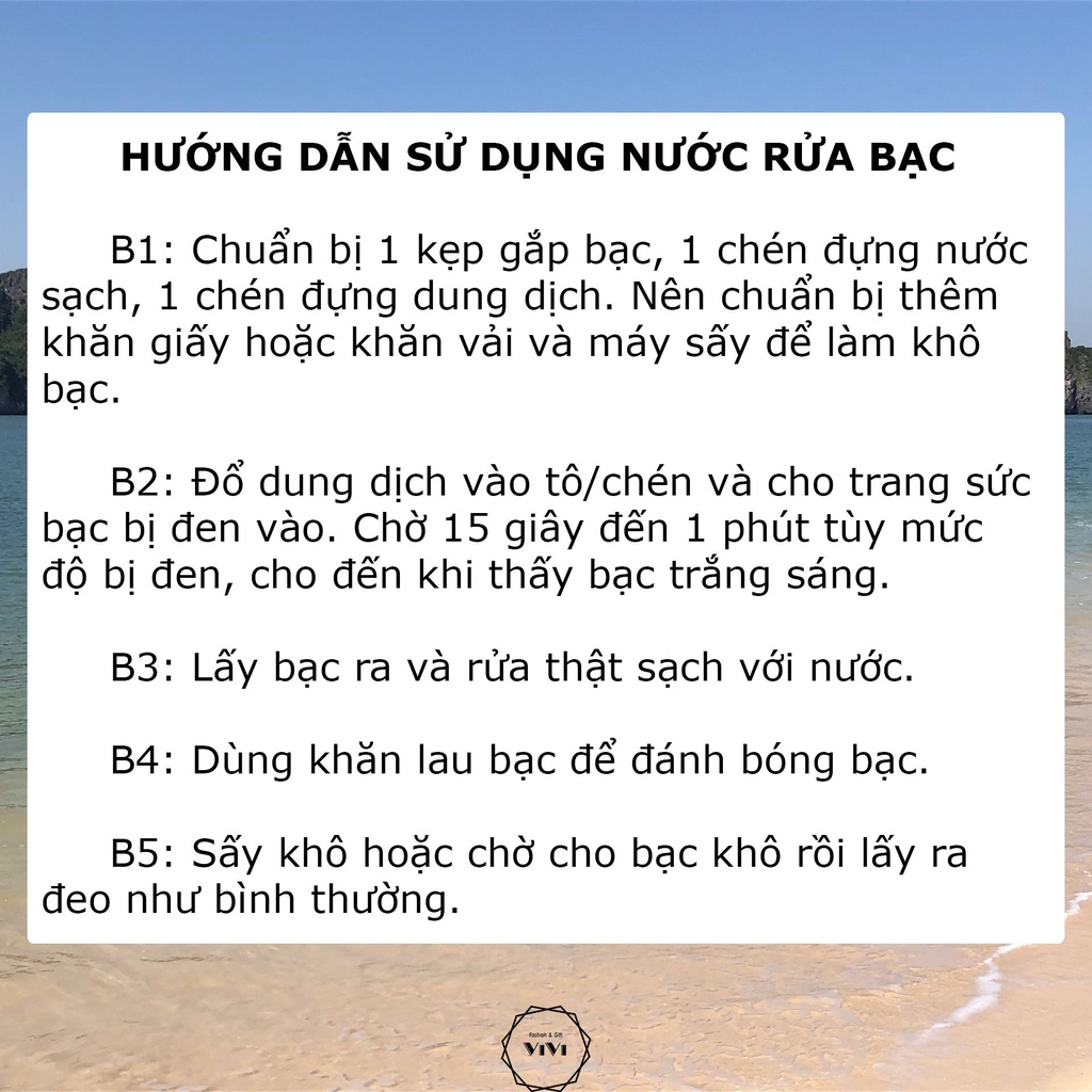 Nước rửa bạc dung tích 40ml ViVi_Gift