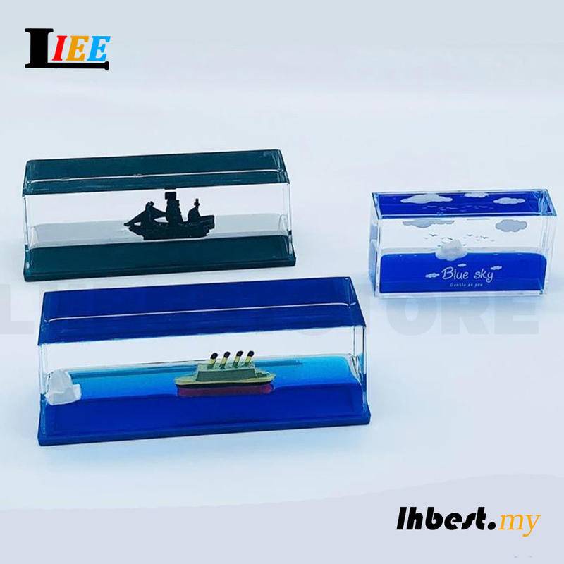 Đồng Hồ Cát Dạng Lỏng Trang Trí Nội Thất Hình Tàu Thủy