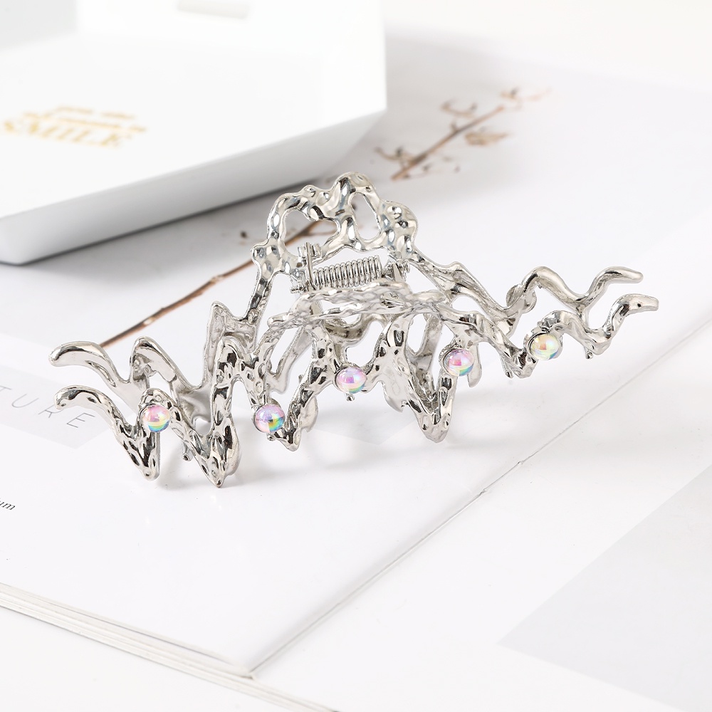 Haimeikang Kẹp Tóc Kim Loại Đính Đá Sapphire Chất Lượng Cao Cho Nữ