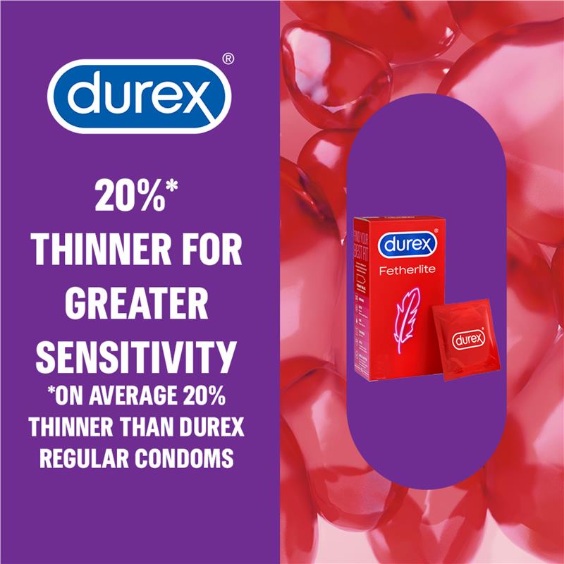 Bao cao su Durex Fetherlite thin feel Úc chính hãng, siêu mỏng - Hộp lớn 30 bao