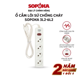 Ổ cắm điện đa năng SOPOKA chịu tải 2200W 3L2-6L2, chịu nhiệt, chống va đập, có công tắc an toàn