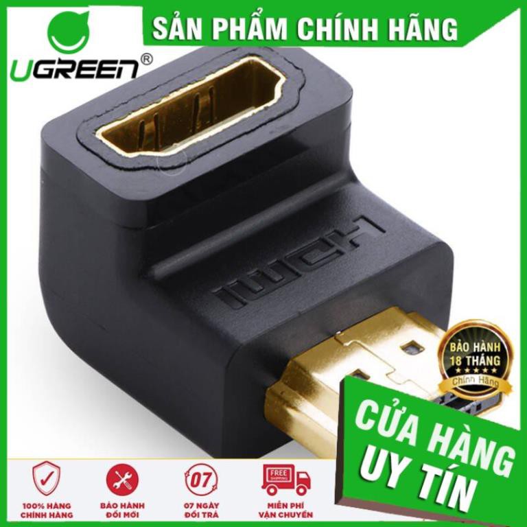 Đầu nối cổng HDMI vuông góc 90 độ - UGREEN 20109 - (màu đen) ✔HÀNG CHÍNH HÃNG ✔