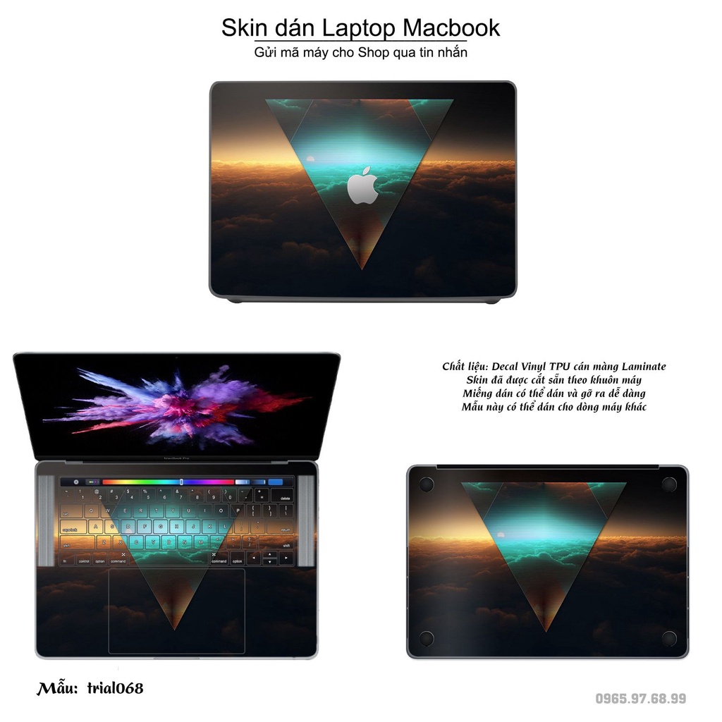 Skin dán Macbook mẫu Đa giác (đã cắt sẵn, inbox mã máy cho shop)