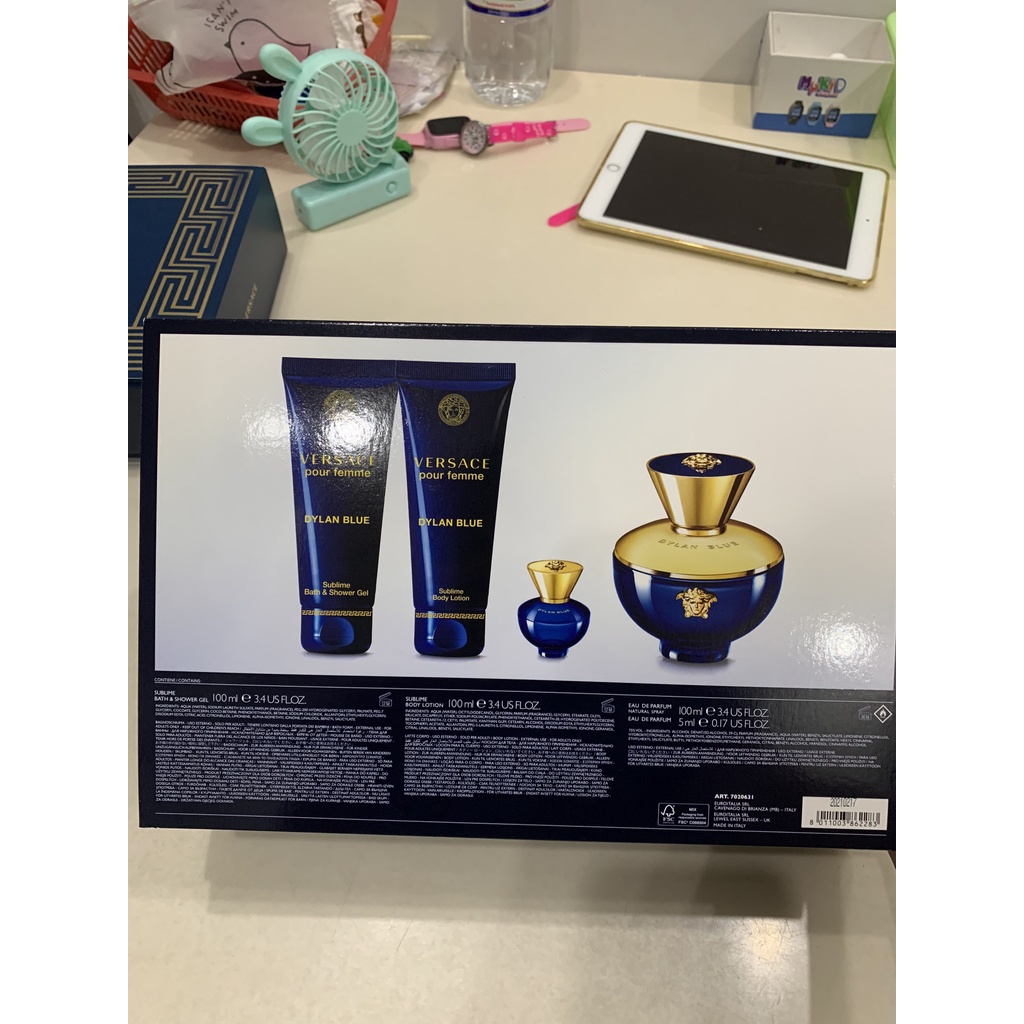 Bộ set nước hoa Versace Pour Femme Dylan Blue EDP sp. 100ml 720032S3 (Gồm 4 món) | Thế Giới Skin Care