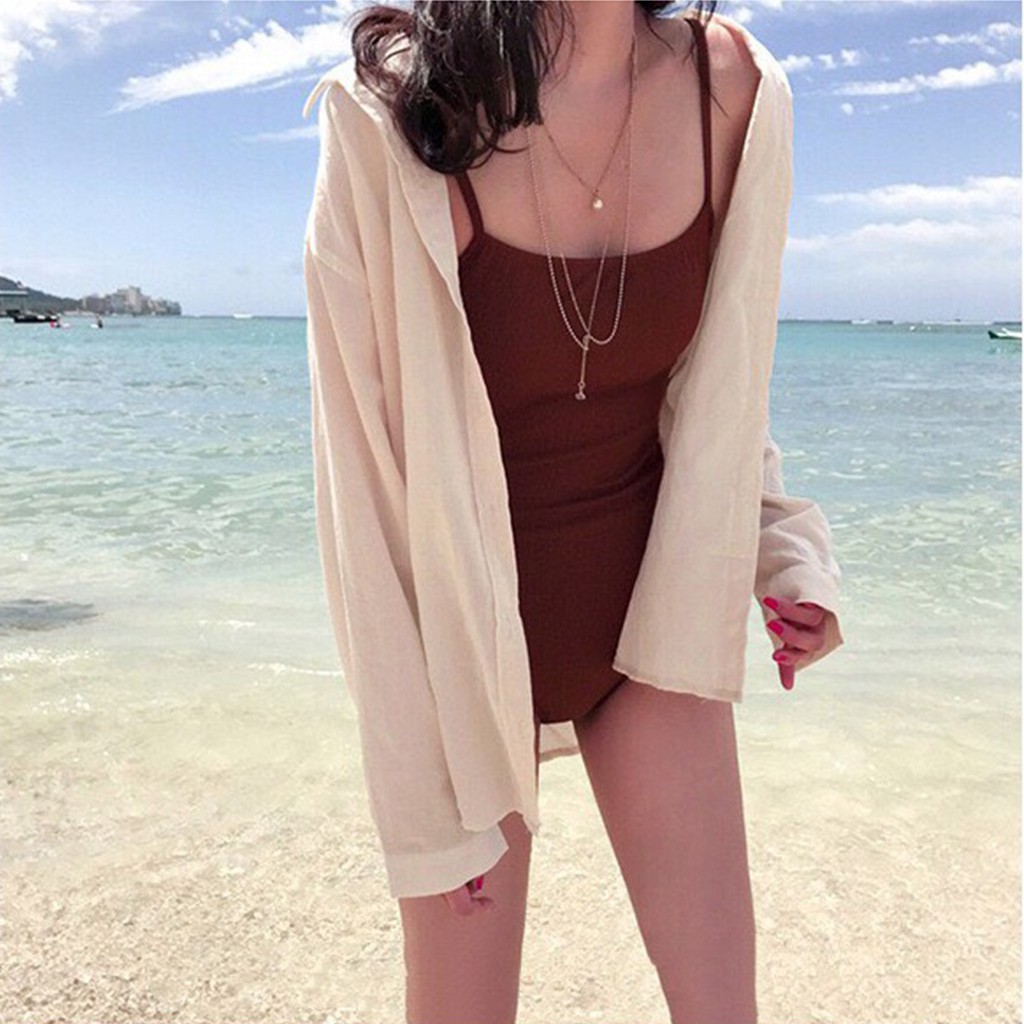 Bikini Đồ Bơi Một Mảnh Hai Dây Khoe Lưng Hàn Quốc Cao Cấp Dày Dặn Co Giãn 4 Chiều Tôn Dáng | BigBuy360 - bigbuy360.vn