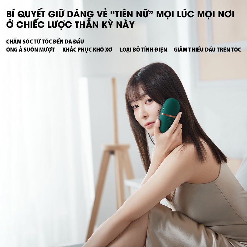 Lược Chăm Sóc Tóc Massage Da Đầu Smate SC-A01 - Giúp Tóc Suôn Mượt Óng Ả Giảm Xơ Rối Và Dầu Trên Da Đầu Công Nghệ Ion Âm